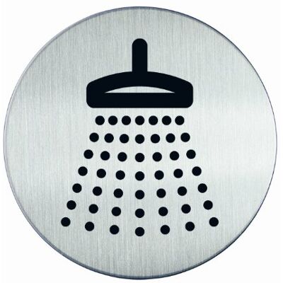 Durable 493823 Plaque d'Information Pictogramme Rond 83 mm en Acier Brossé Inoxydable Douche Lot de 5 Durable 493823 Plaque d'Information Pictogramme Rond 83 mm en Acier Brossé Inoxydable Douche Lot de 5