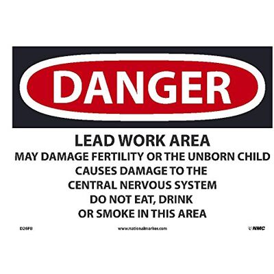 NMC D26PB National Marker Danger Sign -Lead Work Area 10 Inches x 14 Inches, Ps Vinyl NMC D26PB National Marker Danger Sign -Lead Work Area 10 Inches x 14 Inches, Ps Vinyl