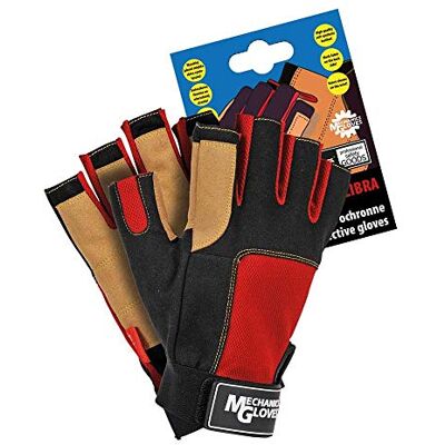 REIS Rmc-Libra_L Lot de 12 gants de protection Noir/rouge/jaune Taille L REIS Rmc-Libra_L Lot de 12 gants de protection Noir/rouge/jaune Taille L