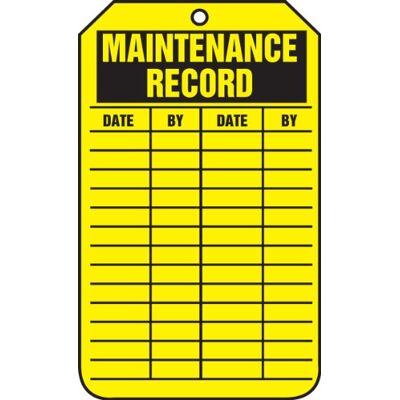 Accuform Signs TRS309CTP Lot de 25 étiquettes pour disque, légende « Maintenance Record », 14,6 cm de long x 8,3 cm de large x 0 cm d'épaisseur, papier cartonné PF, noir sur jaune Accuform Signs TRS309CTP Lot de 25 étiquettes pour disque, légende « Maintenance Record », 14,6 cm de long x 8,3 cm de large x 0 cm d'épaisseur, papier cartonné PF, noir sur jaune