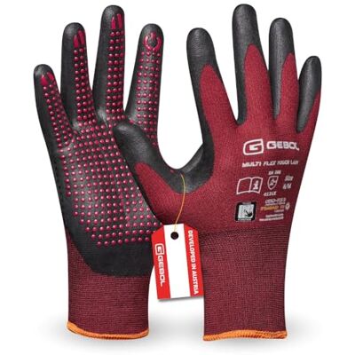 Gebol Multi Flex Touch Lady Taille M (taille 8) Gants de travail avec fonction tactile et picots Gants en nitrile avec dextérité optimale et confort optimal pour femme Rouge 1 paire Gebol Multi Flex Touch Lady Taille M (taille 8) Gants de travail avec fonction tactile et picots Gants en nitrile avec dextérité optimale et confort optimal pour femme Rouge 1 paire
