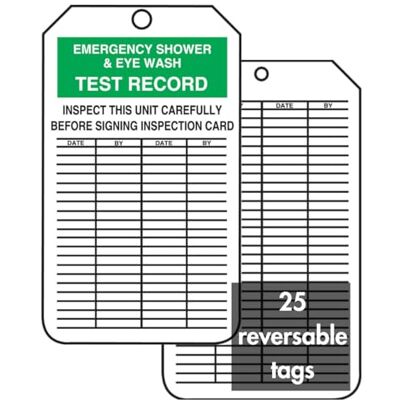 Accuform Signs MGT207CTP Lot de 25 étiquettes d'enregistrement d'inspection « Emergency Shower & Eye WASH Test Record », 14,6 cm de long x 8,3 cm de large x 0 cm d'épaisseur, papier cartonné PF, Accuform Signs MGT207CTP Lot de 25 étiquettes d'enregistrement d'inspection « Emergency Shower & Eye WASH Test Record », 14,6 cm de long x 8,3 cm de large x 0 cm d'épaisseur, papier cartonné PF,