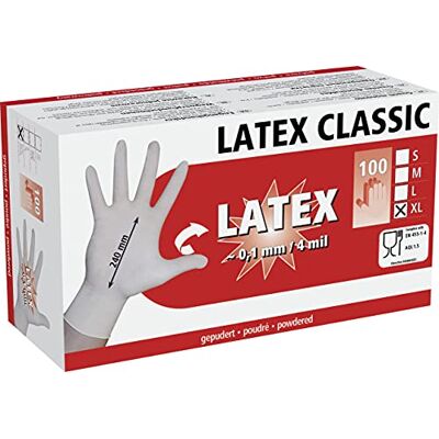 Kerbl Lot de 100 gants en latex légèrement poudrés Taille S Kerbl Lot de 100 gants en latex légèrement poudrés Taille S
