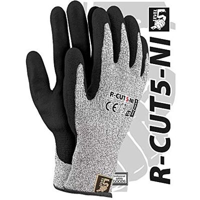 REIS R-CUT5-Ni_8 Level5 Lot de 12 gants de protection Noir/blanc/noir Taille 8 REIS R-CUT5-Ni_8 Level5 Lot de 12 gants de protection Noir/blanc/noir Taille 8