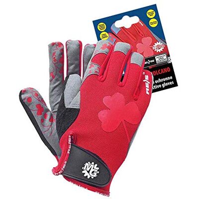 REIS Rvolcano6 Lot de 12 gants de mécanicien Rouge/gris/noir Taille 6 REIS Rvolcano6 Lot de 12 gants de mécanicien Rouge/gris/noir Taille 6