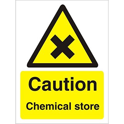 SECO Panneau « Caution Chemical Store », 150 mm x 200 mm – Vinyle autocollant SECO Panneau « Caution Chemical Store », 150 mm x 200 mm – Vinyle autocollant