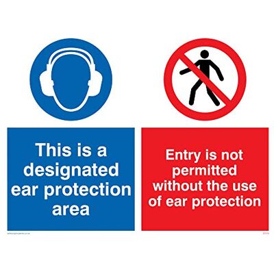 Viking Cp276-a3l-v"c'est une zone de protection auditive Désignés, l'entrée n'est pas Permise sans l'utilisation de protection auditive" Sign, vinyle/Autocollant, 400 mm H x 300 mm L Viking Cp276-a3l-v"c'est une zone de protection auditive Désignés, l'entrée n'est pas Permise sans l'utilisation de protection auditive" Sign, vinyle/Autocollant, 400 mm H x 300 mm L