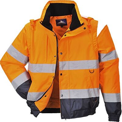 Portwest Veste de sécurité 2 en 1. Couleur : orange/bleu marine, taille : M, C468ORRM Portwest Veste de sécurité 2 en 1. Couleur : orange/bleu marine, taille : M, C468ORRM