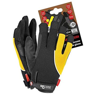 REIS Rmc-Andromeda_L Lot de 12 gants de protection Noir/jaune Taille L REIS Rmc-Andromeda_L Lot de 12 gants de protection Noir/jaune Taille L