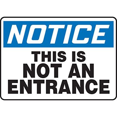 Accuform MADM861VA Panneau de sécurité en aluminium avec inscription « Notice This is NOT AN ENTRANCE », 17,8 cm de long x 25,4 cm de large, bleu/noir sur blanc Accuform MADM861VA Panneau de sécurité en aluminium avec inscription « Notice This is NOT AN ENTRANCE », 17,8 cm de long x 25,4 cm de large, bleu/noir sur blanc