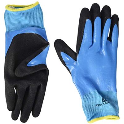 Deltaplus Delta Plus V636BL07 gants en polyamide avec revêtement nitrile paume en nitrile et paume revêtues de nitrile Bleu/noir 07 Deltaplus Delta Plus V636BL07 gants en polyamide avec revêtement nitrile paume en nitrile et paume revêtues de nitrile Bleu/noir 07