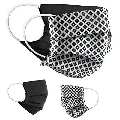 BAF Masque en tissu 100% coton lavable OEKO-TEX 100 Lot de 2 Set Pack double Masque buccal et nasal réutilisable BAF Masque en tissu 100% coton lavable OEKO-TEX 100 Lot de 2 Set Pack double Masque buccal et nasal réutilisable