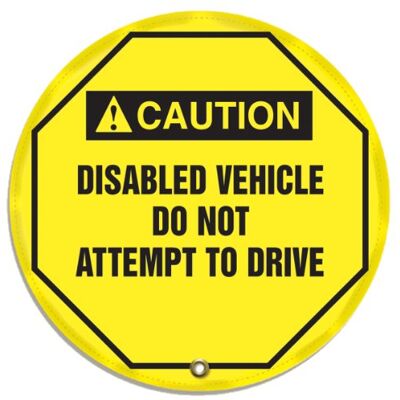 Accuform Signs KDD717 STOPOUT Couverture de volant en vinyle style ANSI avec inscription « Caution Disabled VEHICLE DO NOT ATTEMPT TO DRIVE », 16 de diamètre, noir sur jaune Accuform Signs KDD717 STOPOUT Couverture de volant en vinyle style ANSI avec inscription « Caution Disabled VEHICLE DO NOT ATTEMPT TO DRIVE », 16 de diamètre, noir sur jaune