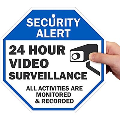 SmartSign Panneau d'alerte de sécurité – Surveillance vidéo 24h/24, toutes les activités surveillées Aluminium de 25,4 x 25,4 cm SmartSign Panneau d'alerte de sécurité – Surveillance vidéo 24h/24, toutes les activités surveillées Aluminium de 25,4 x 25,4 cm