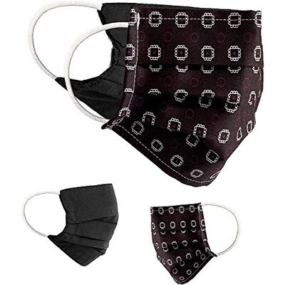 BAF Masque en tissu 100% coton lavable OEKO-TEX 100 Lot de 2 Set Pack double Masque buccal et nasal réutilisable BAF Masque en tissu 100% coton lavable OEKO-TEX 100 Lot de 2 Set Pack double Masque buccal et nasal réutilisable