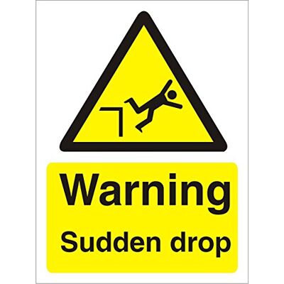 SECO Panneau de signalisation « Warning Sudden Drop », 150 mm x 200 mm – Vinyle autocollant SECO Panneau de signalisation « Warning Sudden Drop », 150 mm x 200 mm – Vinyle autocollant