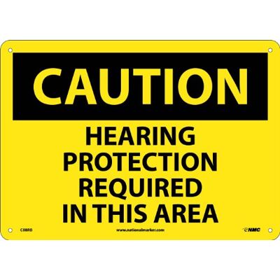 NMC C88RB Panneau d'avertissement en plastique rigide avec inscription « Caution Hearing Protection Requed in This Area » 35,6 x 25,4 cm NMC C88RB Panneau d'avertissement en plastique rigide avec inscription « Caution Hearing Protection Requed in This Area » 35,6 x 25,4 cm