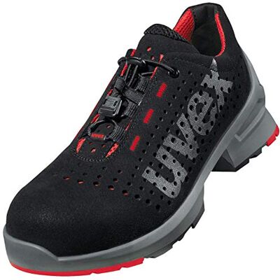 Uvex 1 Chaussures de travail S1 Chaussures de sécurité pour Femme/Homme Citron vert/noir, noir/rouge, 42 EU Uvex 1 Chaussures de travail S1 Chaussures de sécurité pour Femme/Homme Citron vert/noir, noir/rouge, 42 EU