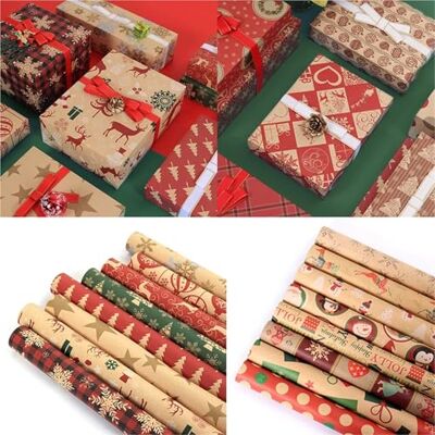 DSFIHJO Papier cadeau Wrapping Paper for Birthday Kraft Packaging Material DIY Bag Year Decor Papier cadeau d'anniversaire (10) DSFIHJO Papier cadeau Wrapping Paper for Birthday Kraft Packaging Material DIY Bag Year Decor Papier cadeau d'anniversaire (10)