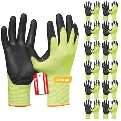 Gebol Eco Flex Yellow Gants de travail avec revêtement en nitrile respirant Gants pour travaux de montage Pour homme Taille L (taille 9) Jaune Lot de 12 paires Gebol Eco Flex Yellow Gants de travail avec revêtement en nitrile respirant Gants pour travaux de montage Pour homme Taille L (taille 9) Jaune Lot de 12 paires