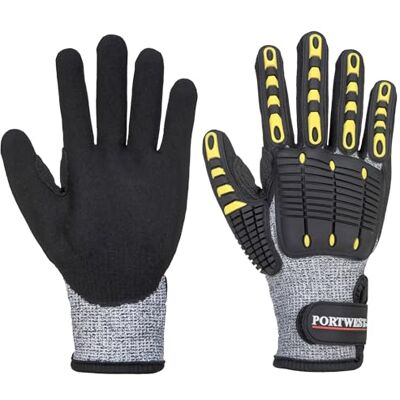 Portwest Gant résistant aux coupures et aux chocs, Couleur: Gris/Noir, Taille: L, A722G8RL Portwest Gant résistant aux coupures et aux chocs, Couleur: Gris/Noir, Taille: L, A722G8RL