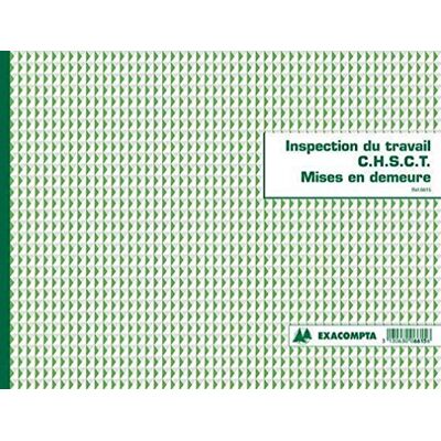 EXACOMPTA PIQURE 24X32CM INSPECTION DU TRAVAIL C.H.S.C.T. ET MISES EN DEMEURE 16PAGES EXACOMPTA PIQURE 24X32CM INSPECTION DU TRAVAIL C.H.S.C.T. ET MISES EN DEMEURE 16PAGES