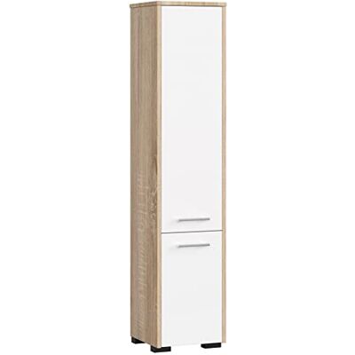 AKORD Armoire de salle de bains, 30 x 140 x 30 cm, 25 kg, FIN 2D, avec 2 portes (en haut et en bas), montage mural possible AKORD Armoire de salle de bains, 30 x 140 x 30 cm, 25 kg, FIN 2D, avec 2 portes (en haut et en bas), montage mural possible