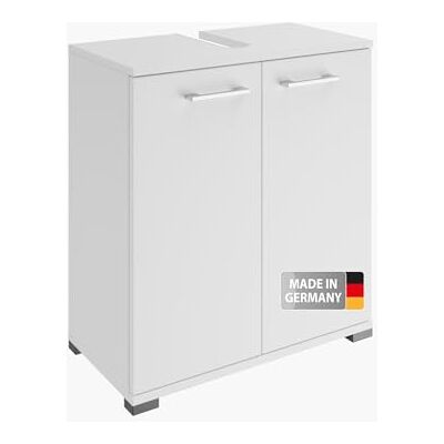 Fackelmann Easy Meuble de lavabo 60 cm – Armoire de salle de bain de qualité supérieure au design blanc intemporel, élégante et peu encombrante – Fabriqué en Allemagne – Blanc Fackelmann Easy Meuble de lavabo 60 cm – Armoire de salle de bain de qualité supérieure au design blanc intemporel, élégante et peu encombrante – Fabriqué en Allemagne – Blanc