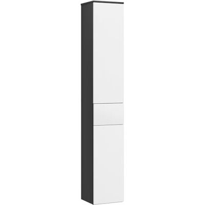 kleankin Colonne de bain avec 2 armoires et tiroir 30x28x180 cm Noir kleankin Colonne de bain avec 2 armoires et tiroir 30x28x180 cm Noir