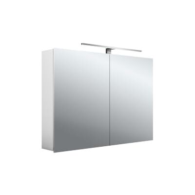 Emco MEE Armoire miroir avec éclairage à poser (100 cm de large), miroir de salle de bain de haute qualité avec prise de courant, armoire de salle de bain avec 2 portes, blanc neutre Emco MEE Armoire miroir avec éclairage à poser (100 cm de large), miroir de salle de bain de haute qualité avec prise de courant, armoire de salle de bain avec 2 portes, blanc neutre