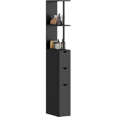 HOMCOM Meuble Colonne Salle de Bain avec Tiroirs 15 x 33 x 136,8 cm Noir HOMCOM Meuble Colonne Salle de Bain avec Tiroirs 15 x 33 x 136,8 cm Noir