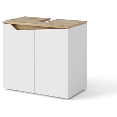 Vicco Meuble sous vasque simple "Marelle", Blanc/Artisan, 60x57.5cm Vicco Meuble sous vasque simple "Marelle", Blanc/Artisan, 60x57.5cm