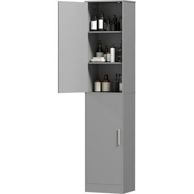 HOMCOM Meuble de Salle de Bain Colonne Étroit 40 x 35 x 180 cm Gris HOMCOM Meuble de Salle de Bain Colonne Étroit 40 x 35 x 180 cm Gris