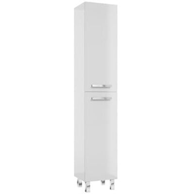Deftrans . Bonita Armoire de Salle de Bain, 185 x 35 cm, Blanc Brillant, 4 étagères, Fermeture amortie et Aspect Moderne, Meuble de Salle de Bain Bonita Deftrans . Bonita Armoire de Salle de Bain, 185 x 35 cm, Blanc Brillant, 4 étagères, Fermeture amortie et Aspect Moderne, Meuble de Salle de Bain Bonita