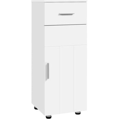 EUGAD Armoire de salle de bain blanc mat, 1 tiroir, 1 cloison réglable, porte, rangement 30 x 80 x 30 cm EUGAD Armoire de salle de bain blanc mat, 1 tiroir, 1 cloison réglable, porte, rangement 30 x 80 x 30 cm