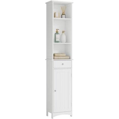 EUGAD 0024WY Meuble Colonne Armoire sur Pied pour Salle de Bain avec tiroir Commode de Rangement 33x23x165cm Blanc EUGAD 0024WY Meuble Colonne Armoire sur Pied pour Salle de Bain avec tiroir Commode de Rangement 33x23x165cm Blanc