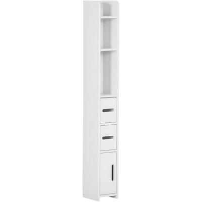 kleankin Meuble Colonne de Salle de Bain Armoire Toilette Haute avec étagères et placards 15 x 17 x 120 cm (Blanc) kleankin Meuble Colonne de Salle de Bain Armoire Toilette Haute avec étagères et placards 15 x 17 x 120 cm (Blanc)