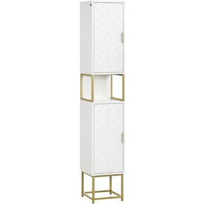kleankin Meuble Colonne Rangement Salle de Bain 30L x 30l x170,7H cm Blanc kleankin Meuble Colonne Rangement Salle de Bain 30L x 30l x170,7H cm Blanc