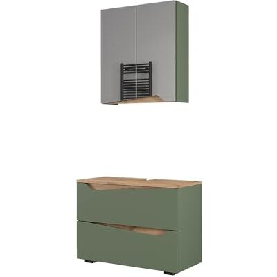 Vicco Meubles bain "Marelle", Vert/Chêne Artisan 80 cm 2 pièces · Meuble sous-vasque · Armoire à miroir Vicco Meubles bain "Marelle", Vert/Chêne Artisan 80 cm 2 pièces · Meuble sous-vasque · Armoire à miroir