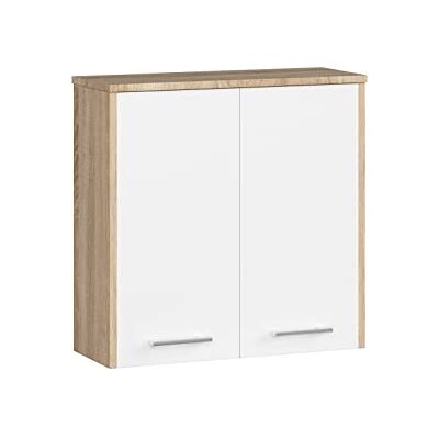 AKORD Armoire suspendue pour salle de bain FIN W60 2D 2 portes, 60 x 60 x 22,5 cm, poids 18 kg, chêne sonoma, blanc AKORD Armoire suspendue pour salle de bain FIN W60 2D 2 portes, 60 x 60 x 22,5 cm, poids 18 kg, chêne sonoma, blanc