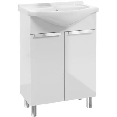Deftrans Lavabo avec meuble bas 60 x 85 x 43,5 cm Meuble de salle de bain avec meuble bas WC invités 60 cm Blanc Deftrans Lavabo avec meuble bas 60 x 85 x 43,5 cm Meuble de salle de bain avec meuble bas WC invités 60 cm Blanc