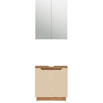 Vicco Meubles bain "Lotta", Cachemire 60 cm 2 pièces · Meuble sous-vasque · Armoire à miroir Vicco Meubles bain "Lotta", Cachemire 60 cm 2 pièces · Meuble sous-vasque · Armoire à miroir