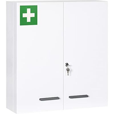 kleankin Armoire à Pharmacie Murale 6 Étagères 55 x 18 x 60 cm Blanc kleankin Armoire à Pharmacie Murale 6 Étagères 55 x 18 x 60 cm Blanc