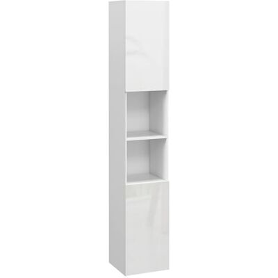 kleankin Meuble colonne de salle de bain, armoire de rangement haute, finition brillante, étagères réglables, 2 placards et 2 niches, étagère de rangement pour salle de bain, 30 x 30 x 181,5 cm, blanc kleankin Meuble colonne de salle de bain, armoire de rangement haute, finition brillante, étagères réglables, 2 placards et 2 niches, étagère de rangement pour salle de bain, 30 x 30 x 181,5 cm, blanc