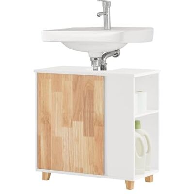 SoBuy Meuble bas lavabo avec découpe pour siphon 60 x 29 x 60 cm, blanc, pour salle de bain SoBuy Meuble bas lavabo avec découpe pour siphon 60 x 29 x 60 cm, blanc, pour salle de bain