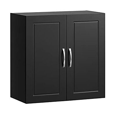 SoBuy Meuble Haut Salle de Bain Suspendu Armoire Murale avec Étagère Réglable et Porte Rangement Mural Compact pour Salle de Bain, WC ou Cuisine Noir L60xP30xH60 cm FRG231-SCH SoBuy Meuble Haut Salle de Bain Suspendu Armoire Murale avec Étagère Réglable et Porte Rangement Mural Compact pour Salle de Bain, WC ou Cuisine Noir L60xP30xH60 cm FRG231-SCH