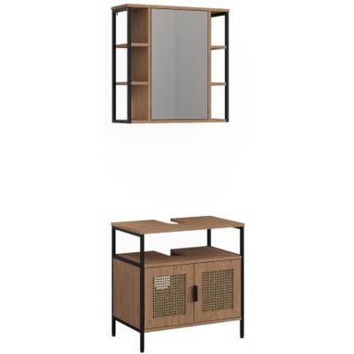 Vicco Meubles bain "Linara", Chêne 60 cm 2 pièces · Meuble sous-vasque · Armoire à miroir Vicco Meubles bain "Linara", Chêne 60 cm 2 pièces · Meuble sous-vasque · Armoire à miroir