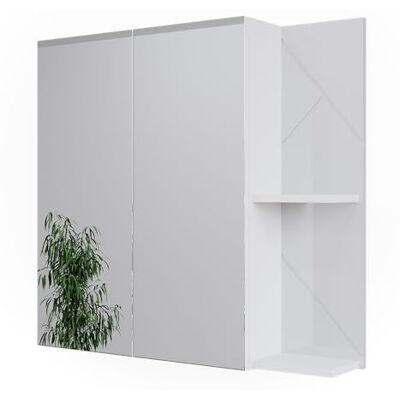 Vicco Armoire de toilette "Irma", blanc/blanc brillant, 80x75cm Vicco Armoire de toilette "Irma", blanc/blanc brillant, 80x75cm