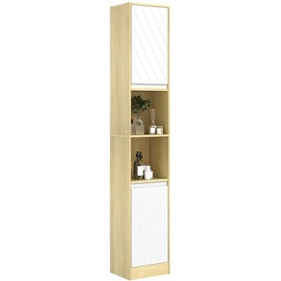 HOMCOM Meuble Colonne Salle de Bain à 6 Niveaux 30x24x170cm Chêne Blanc HOMCOM Meuble Colonne Salle de Bain à 6 Niveaux 30x24x170cm Chêne Blanc