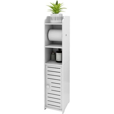 LANTUS Armoires imperméables salle de bain Petits Espaces, unités de rangement pour salle de bain, 15 * 17 * 76cm Blanc LANTUS Armoires imperméables salle de bain Petits Espaces, unités de rangement pour salle de bain, 15 * 17 * 76cm Blanc